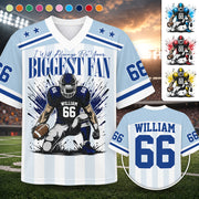 I'll Always Be Your Biggest Fan, Personalized Football Jersey, Custom Name & Number Jersey, Game Day Tee For Sport Family T1807 Hv01