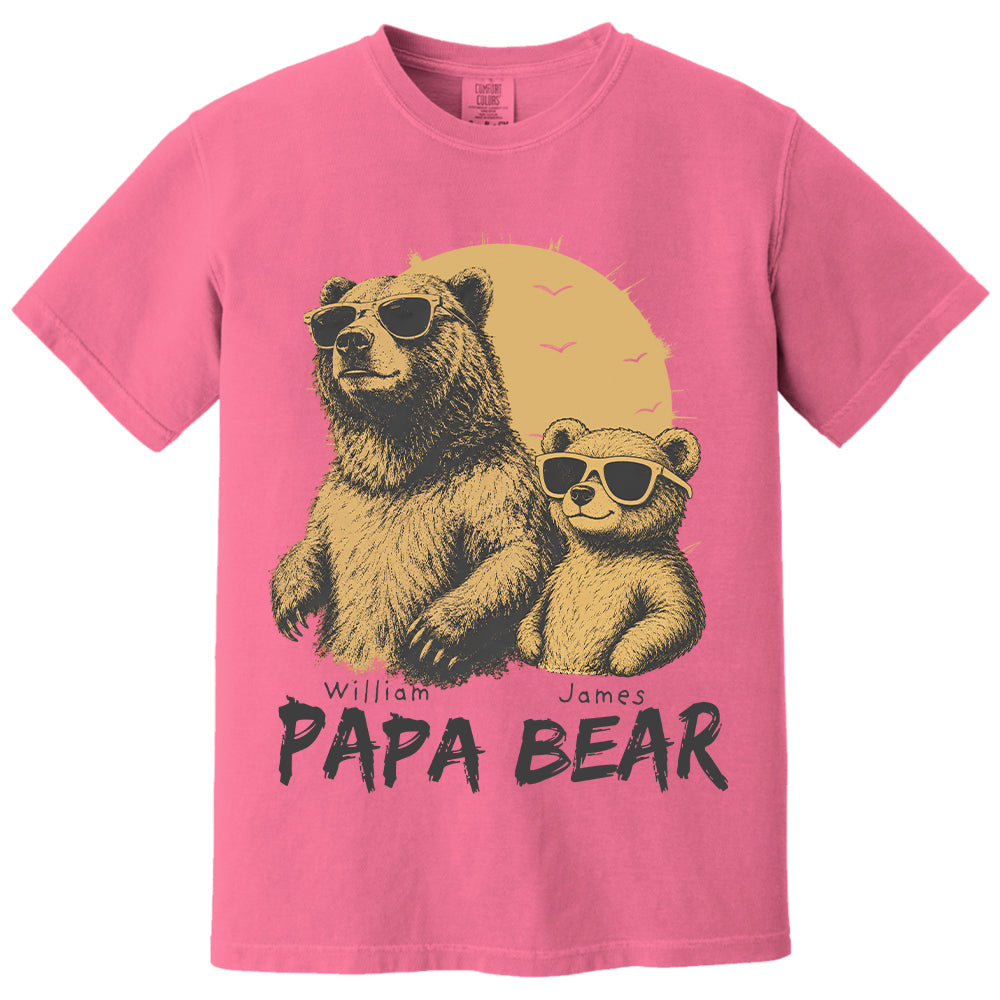 Personalized Papa Bear T-Shirt Father Day Gifts for Dad Funny Papa Tshirt Cool Daddy Bear Tee T24