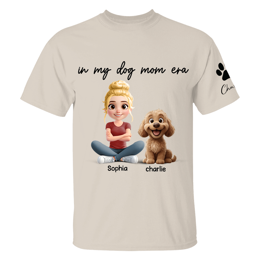 In My Dog Mom Era - Personalized Shirt, Gift For Dog Mom, Dog Mama, Dog Lovers Gift T1807