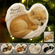 Personalized Dog Sleeping Angel Acrylic Ornament - Custom Photo Gifts For Dog Lover T1807