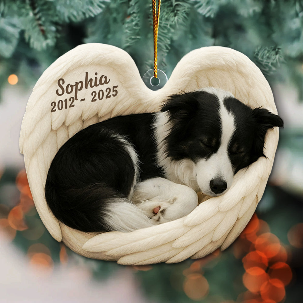 Personalized Dog Sleeping Angel Acrylic Ornament - Custom Photo Gifts For Dog Lover T1807