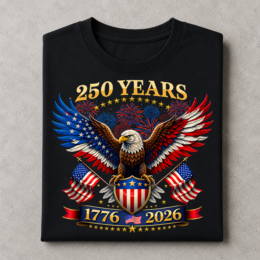America 250 Years T-Shirt, 1776-2026 USA 250th Anniversary Independence Day Tee