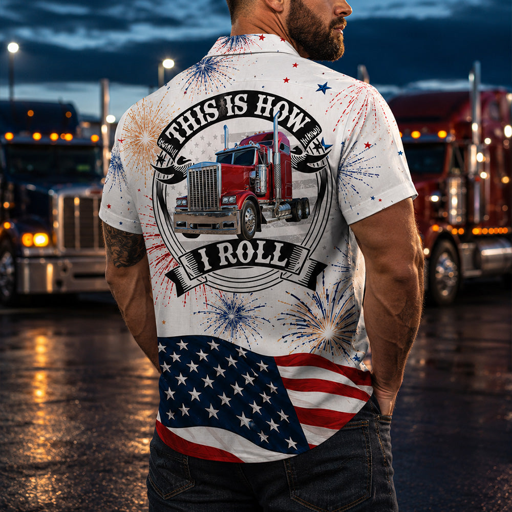 Custom Photo Truck Shirt Gift For Father's Day, Patriotic 4th July Gift L0411 Hv01