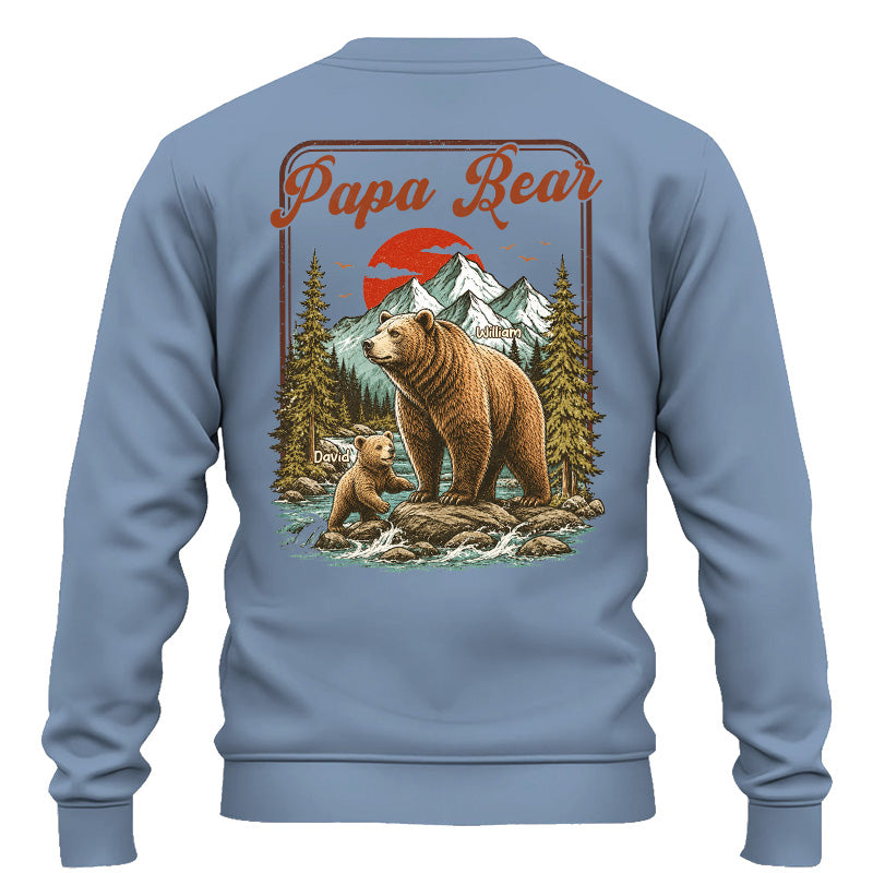Personalized Papa Bear T-Shirt Father Day Gifts for Dad Funny Papa Tshirt Cool Daddy Bear Vintage Retro Shirt for Men Pt99