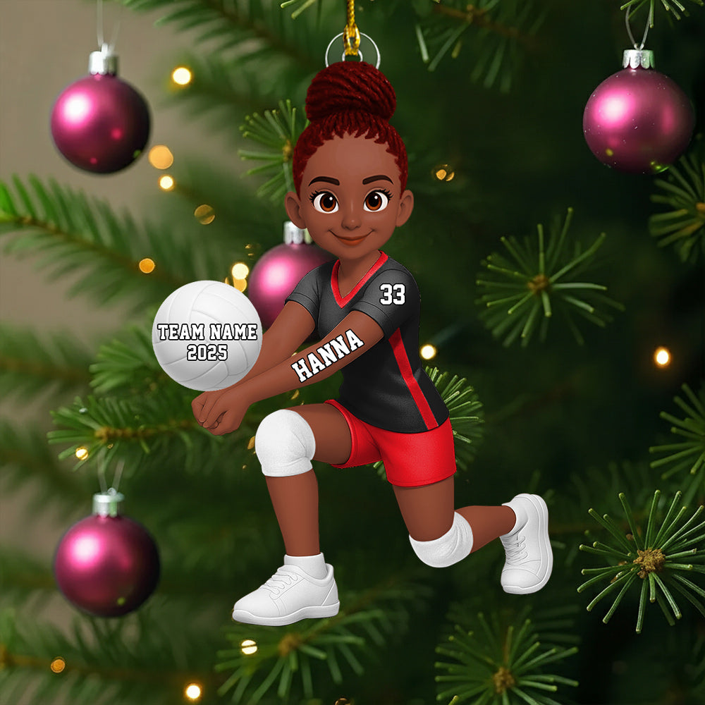 3D Effect Christmas Volleyball Player - Personalized Acrylic Ornament - Gift For Volleyball Lovers Na02 Do99
