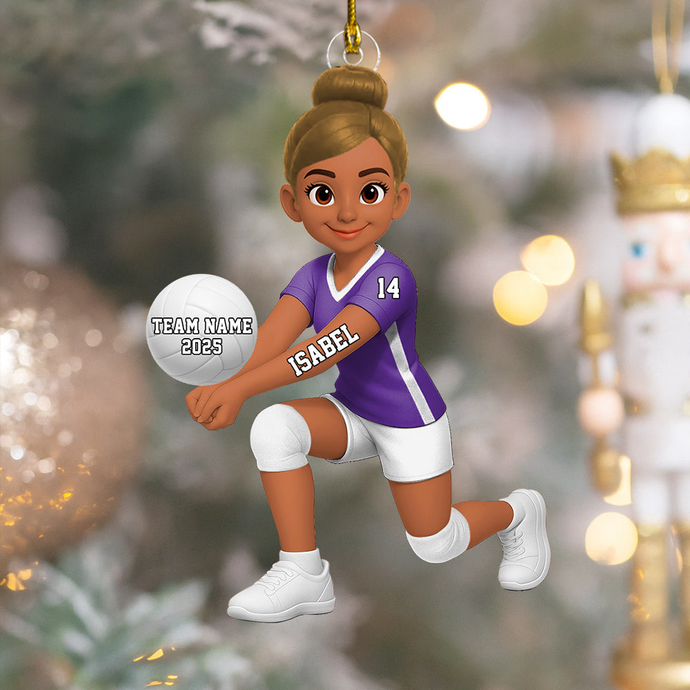 3D Effect Christmas Volleyball Player - Personalized Acrylic Ornament - Gift For Volleyball Lovers Na02 Do99