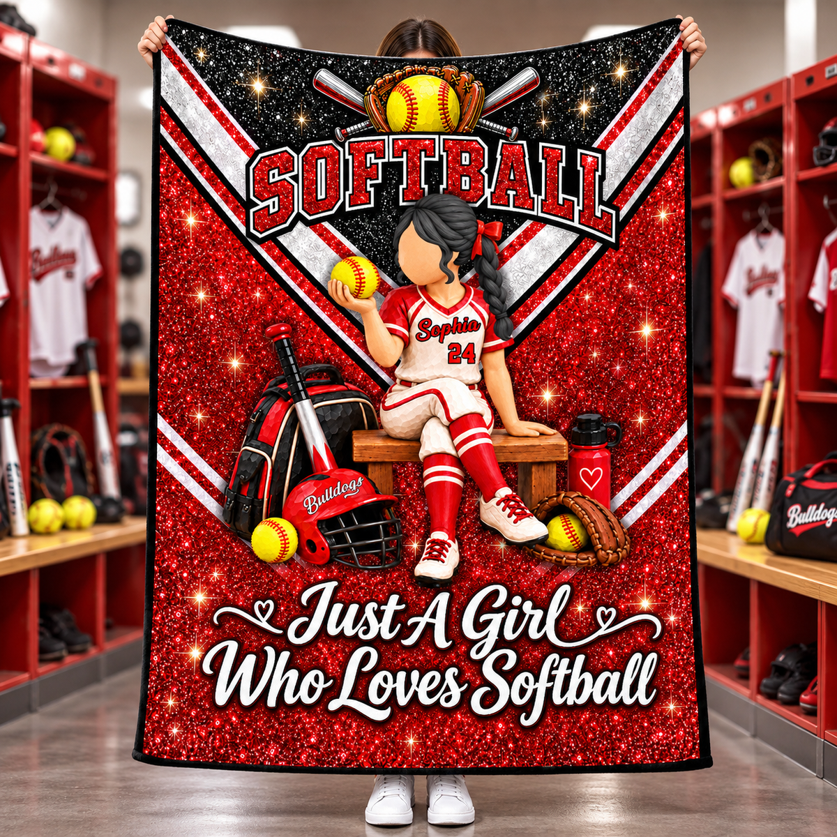 Just A Girl Who Loves Softball - Personalized Blanket For Softball Lovers C2408 VH01 KL07