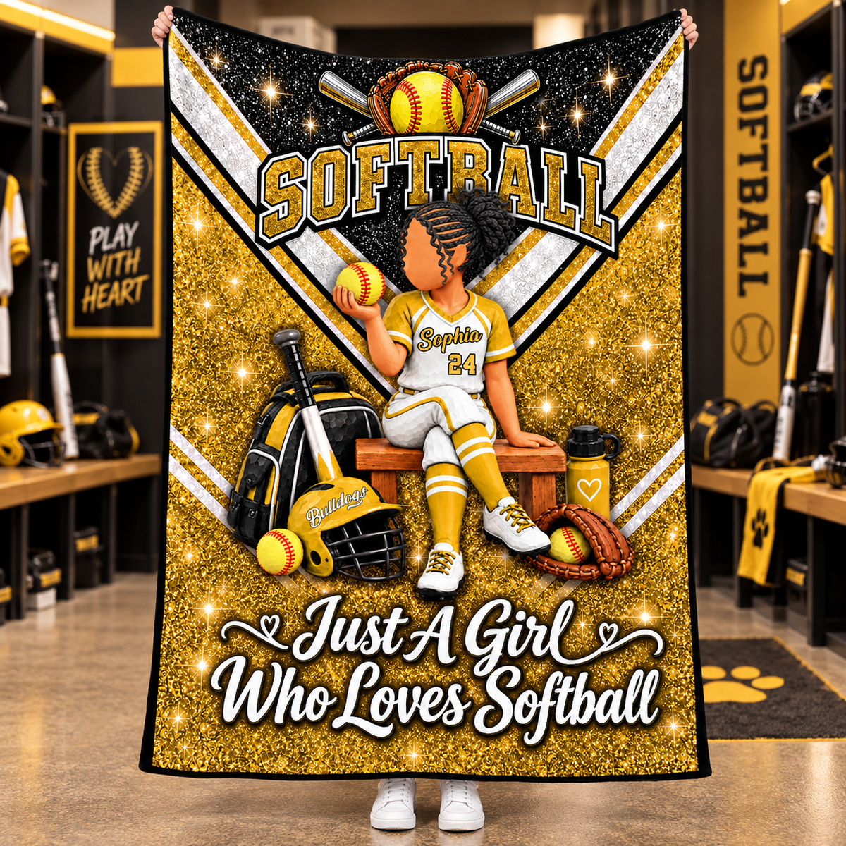 Just A Girl Who Loves Softball - Personalized Blanket For Softball Lovers C2408 VH01 KL07