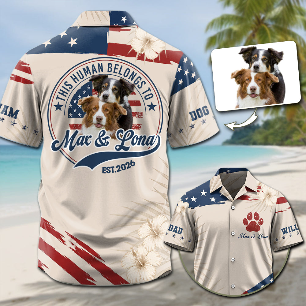 This Human Belong To, Personalized Hawaiian Shirt, Custom Photo Dog Gift For Dog Lovers T1807 TH23
