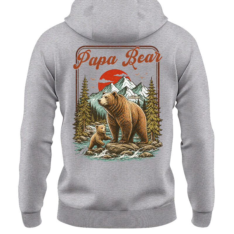 Personalized Papa Bear T-Shirt Father Day Gifts for Dad Funny Papa Tshirt Cool Daddy Bear Vintage Retro Shirt for Men Pt99