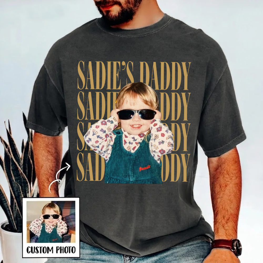 Comfort Colors Custom Vintage Dad Photo Shirt, Childhood Photo Dad Shirt, Father's Day Gift from Kid, Father's Day Shirt, New Dad Gift Vh01