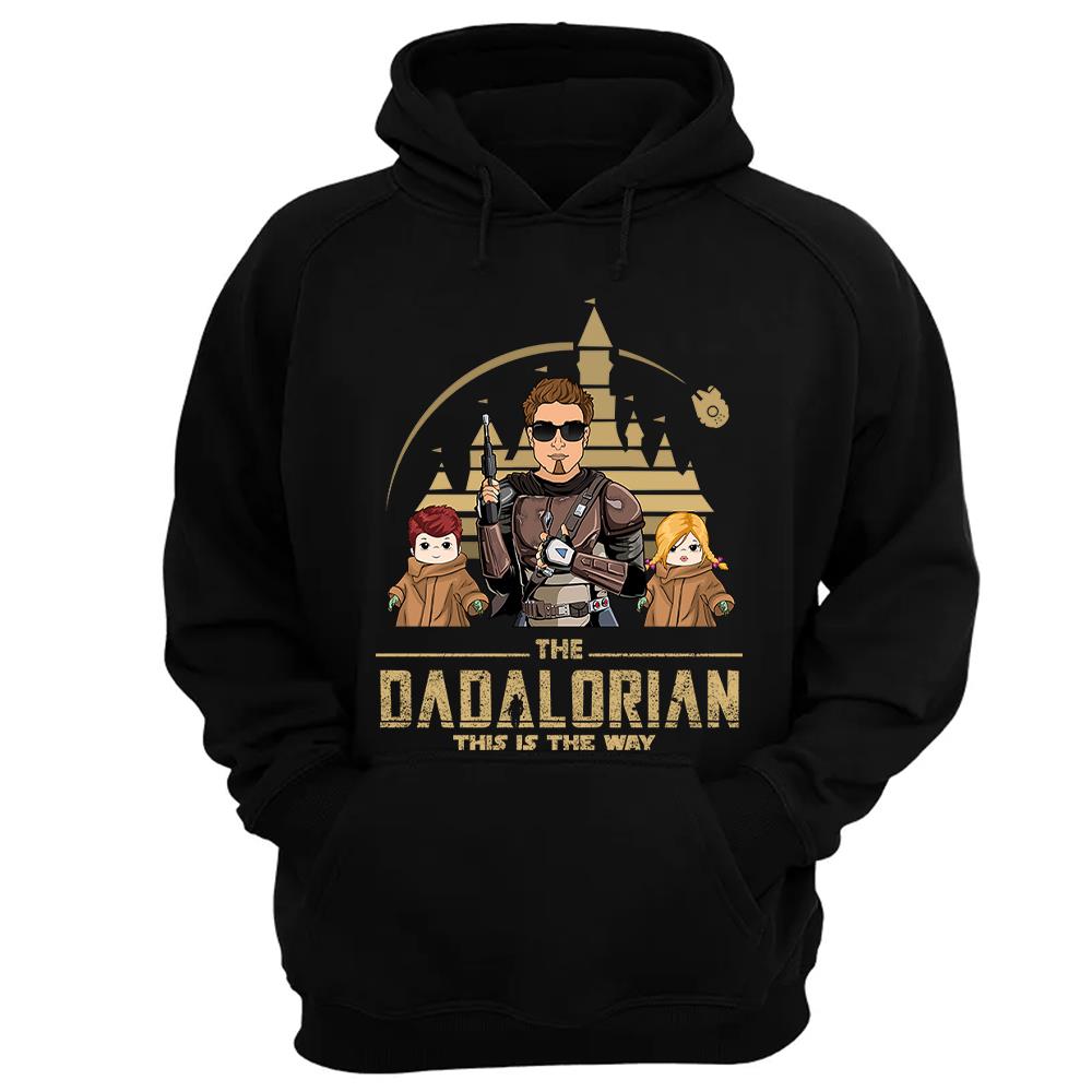 The Dadalorian This Is The Way Personalized Shirt For Dad, Father Day Gifts for Dad Funny Dad Tshirt Cool Daddy Nh00