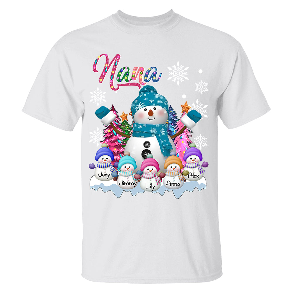 Grandma Snowman & Kid Christmas Tree Personalized Shirt Vr2 Nh00