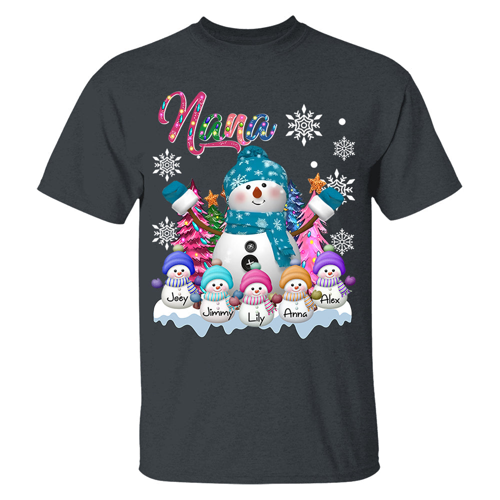 Grandma Snowman & Kid Christmas Tree Personalized Shirt Vr2 Nh00