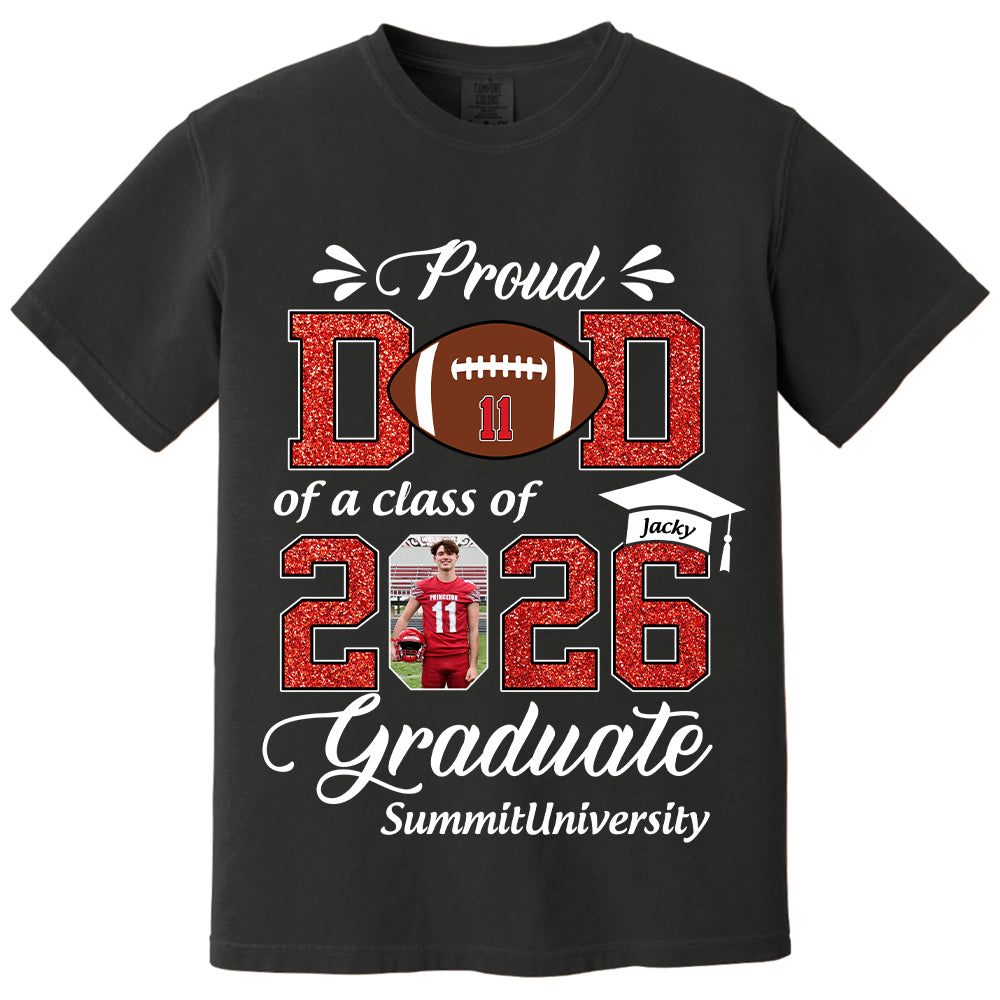 Personalized Football Graduation Shirt Class of 2026 Custom Senior Shirt Family Graduation Gift Football Senior 2026 Shirt Na02 T24