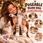 Personalized Photo Cat Squishy Toy Poseable Plush Doll, Funny Gift For Cat Mom, Dad, Pet Lover T1807 Hv01 TL06