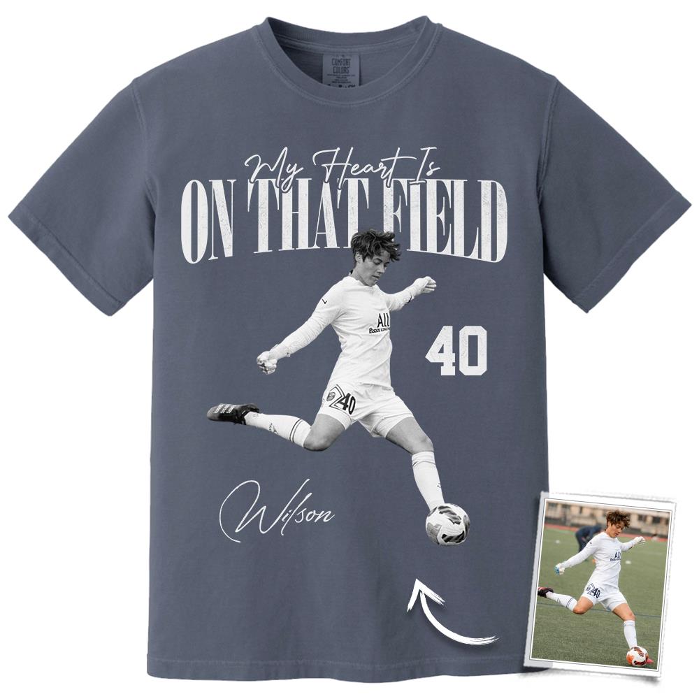 My Heart Is On That Field- Washed Tee Retro Bootleg Shirt For Soccer Vr3 Na02 Hv01