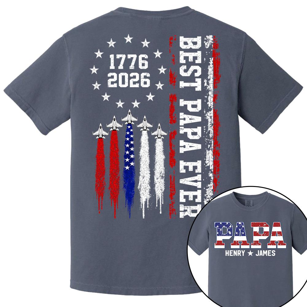 Custom Papa 250 Years American Flag Anniversary, Gift For Dad Grandpa L0411 Hv01