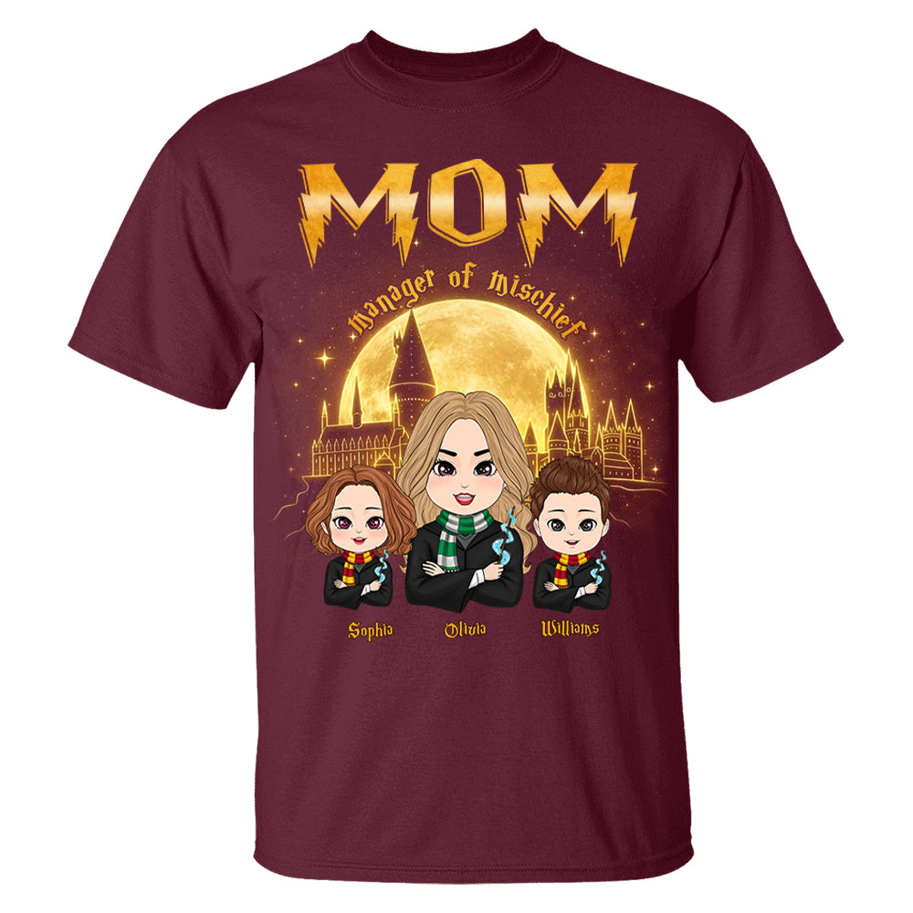 Mom Manager Of Mischief Customized Shirt, Gift For Mom, Mother's Day  L0411