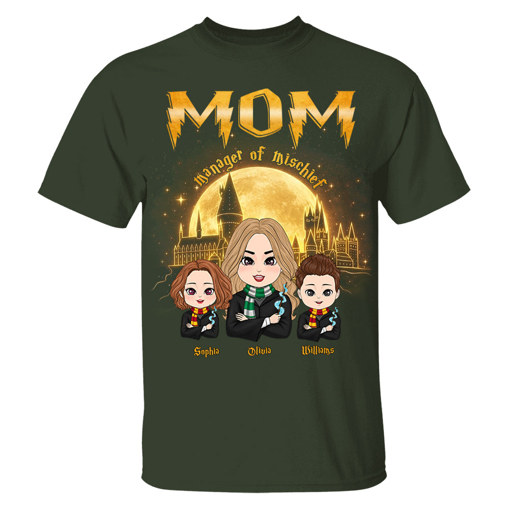Mom Manager Of Mischief Customized Shirt, Gift For Mom, Mother's Day  L0411