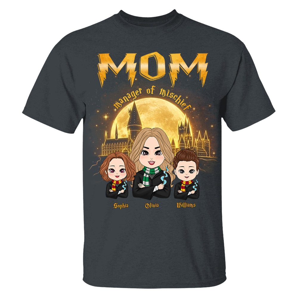Mom Manager Of Mischief Customized Shirt, Gift For Mom, Mother's Day  L0411