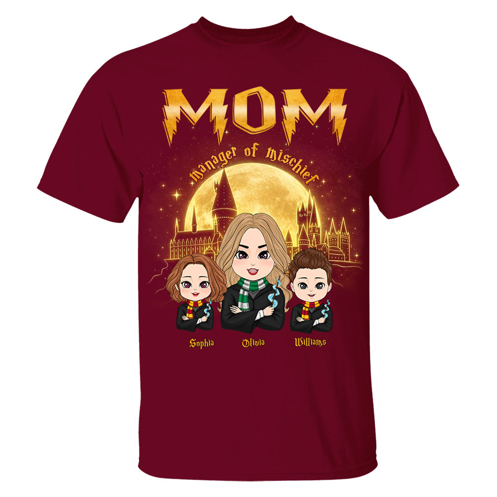 Mom Manager Of Mischief Customized Shirt, Gift For Mom, Mother's Day  L0411