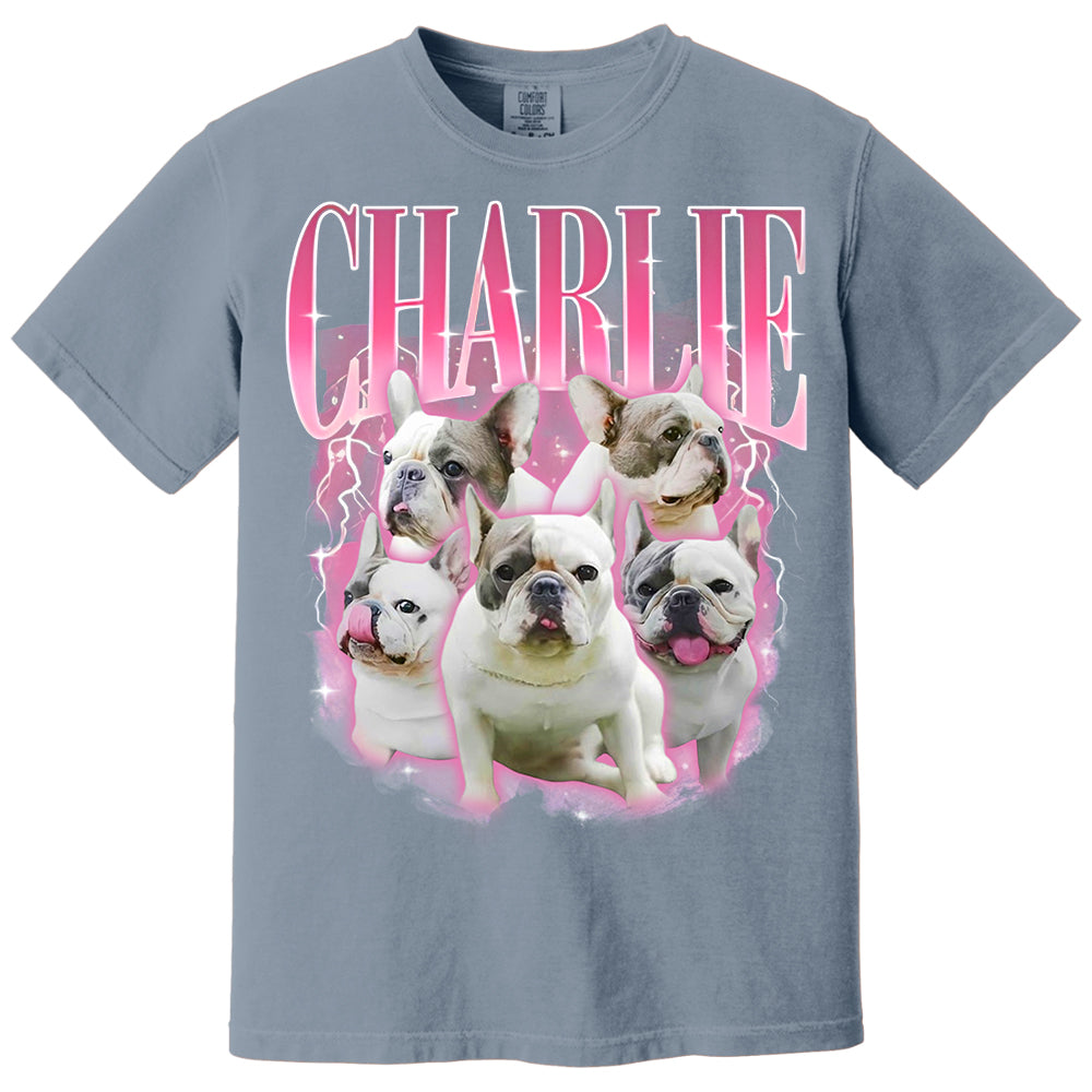 Comfort Colors Custom Retro Dog Shirt, Personalized Pet Tee, Custom Photo Gifts 90s Graphic, Bootleg Rap Dog Shirt, Custom Design Tshirt