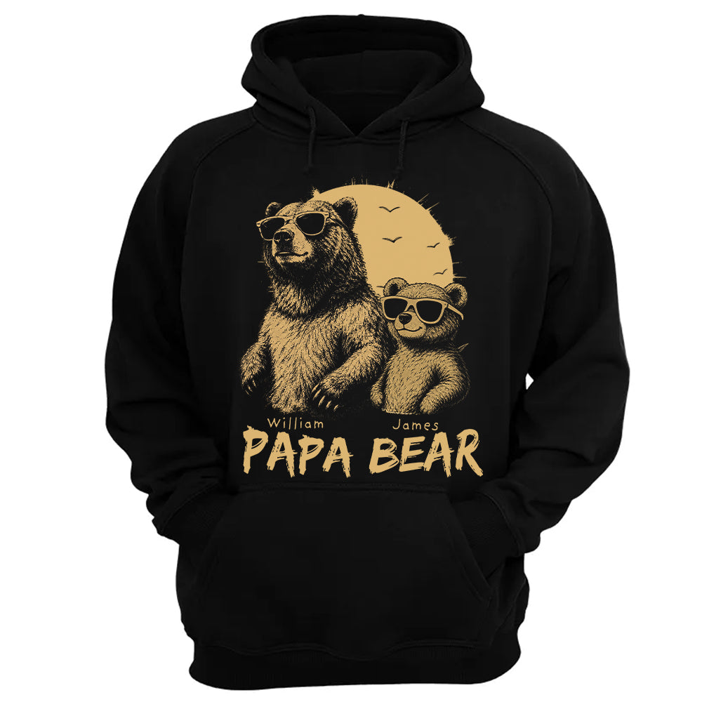 Personalized Papa Bear T-Shirt Father Day Gifts for Dad Funny Papa Tshirt Cool Daddy Bear Tee T24