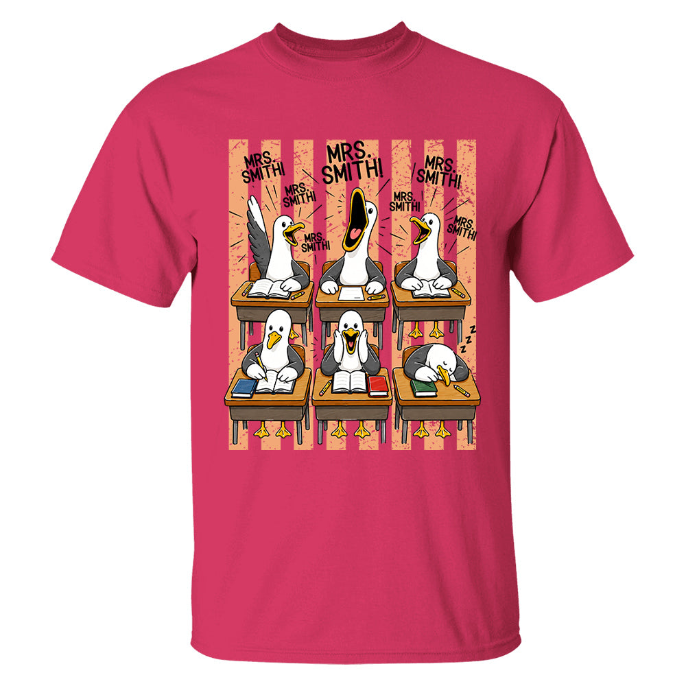 Mrs. Teacher My Class of Seagulls T-shirt For Teachers T24
