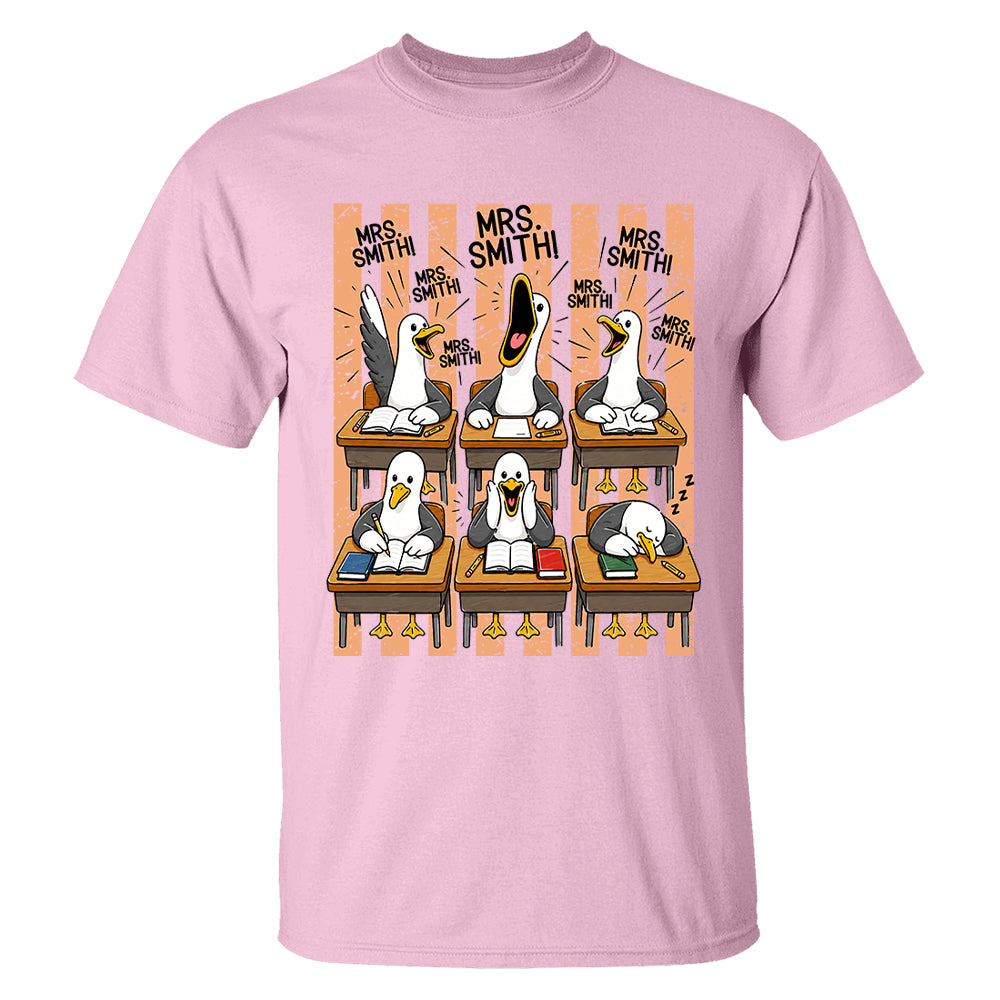 Mrs. Teacher My Class of Seagulls T-shirt For Teachers T24