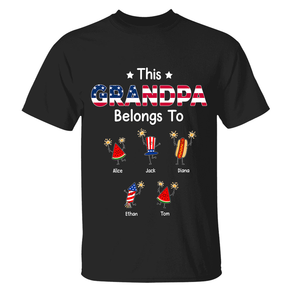 Personalized This Grandpa Belongs To Shirt, Custom Grandparents Shirt, Father's Day Gift, America 250th Anniversary Shirt, Patriotic Grandpa Tee 2026 Na02 TH23