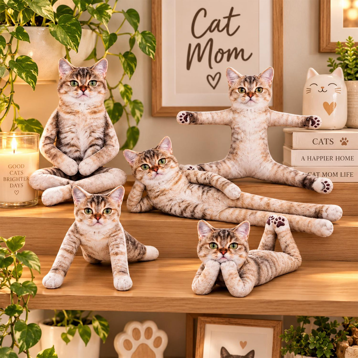 Personalized Photo Cat Squishy Toy Poseable Plush Doll, Funny Gift For Cat Mom, Dad, Pet Lover T1807 Hv01 TL06