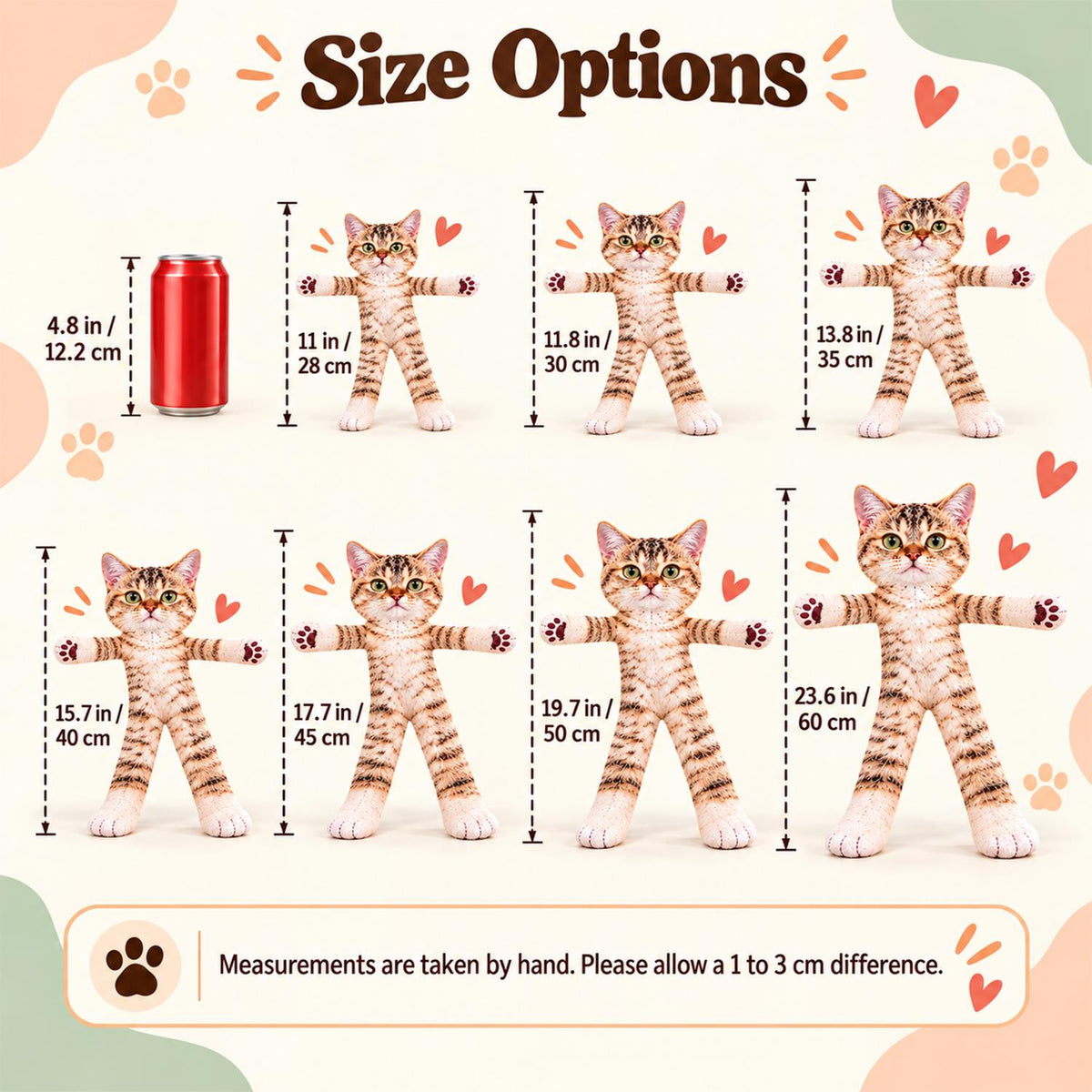 Personalized Photo Cat Squishy Toy Poseable Plush Doll, Funny Gift For Cat Mom, Dad, Pet Lover T1807 Hv01 TL06
