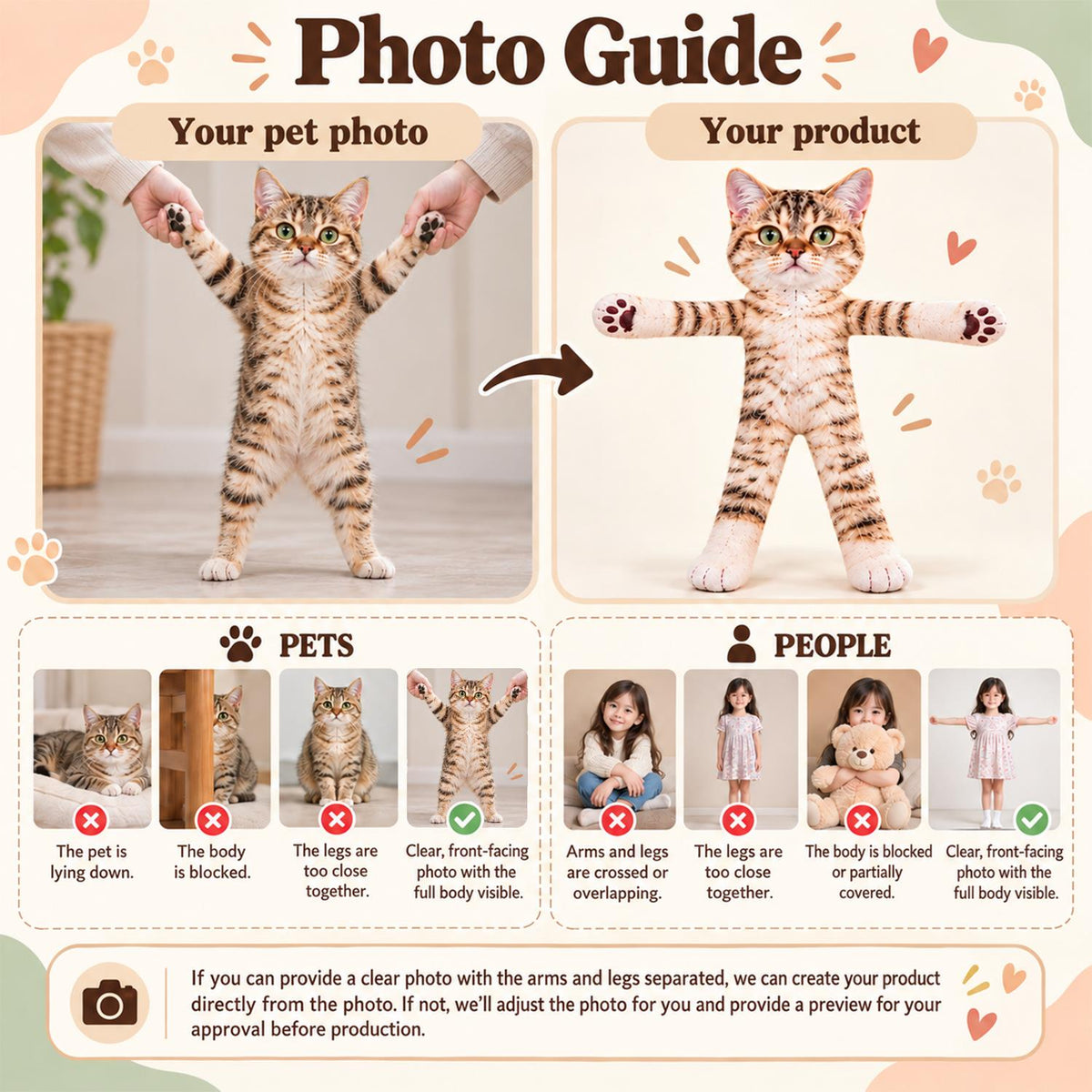 Personalized Photo Cat Squishy Toy Poseable Plush Doll, Funny Gift For Cat Mom, Dad, Pet Lover T1807 Hv01 TL06