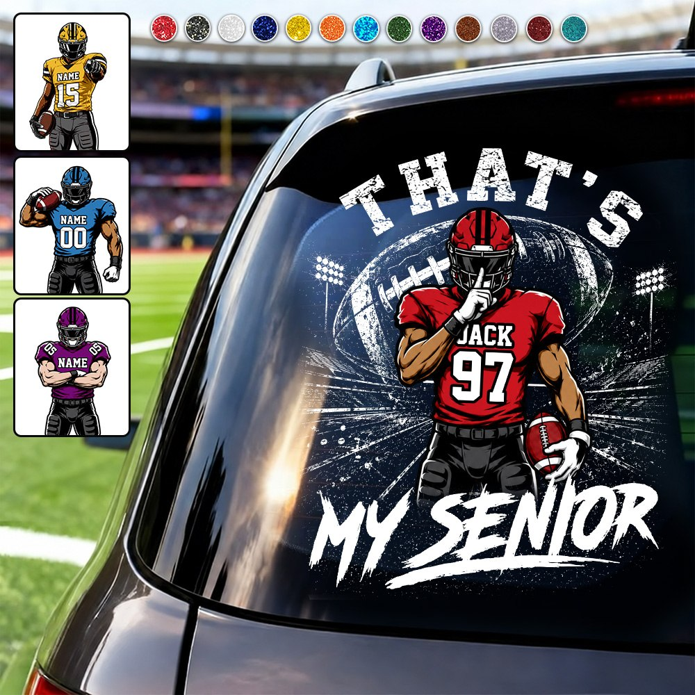 Personalized That's My Boy Car Decal, Custom Football Player Sticker, Gift for Sports Moms and Dads T1807 T24