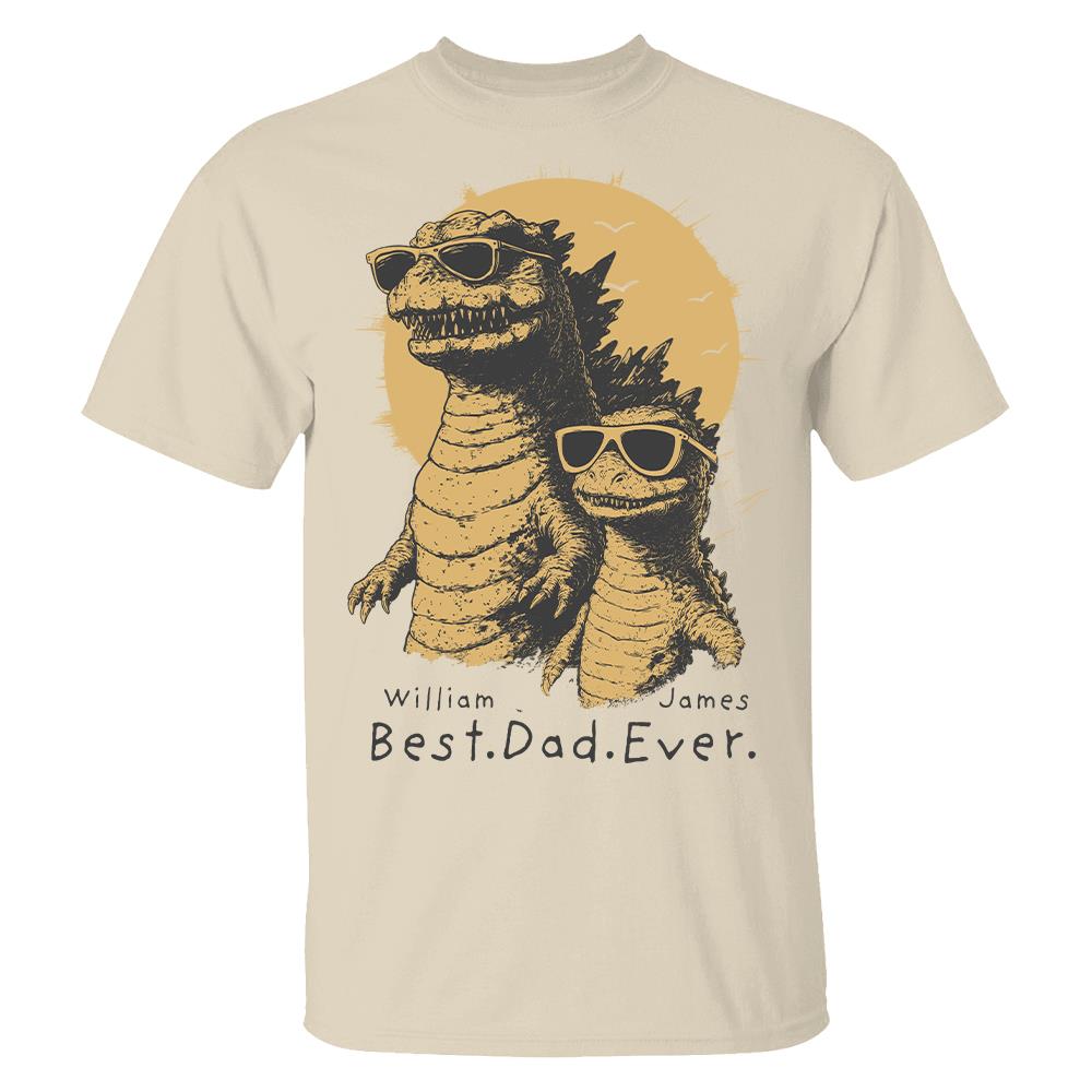 Personalized Best Dad Ever Dadzilla T-Shirt Father Day Gifts for Dad Funny Papa Tshirt Cool Daddy Dinosaur Tee Hv01