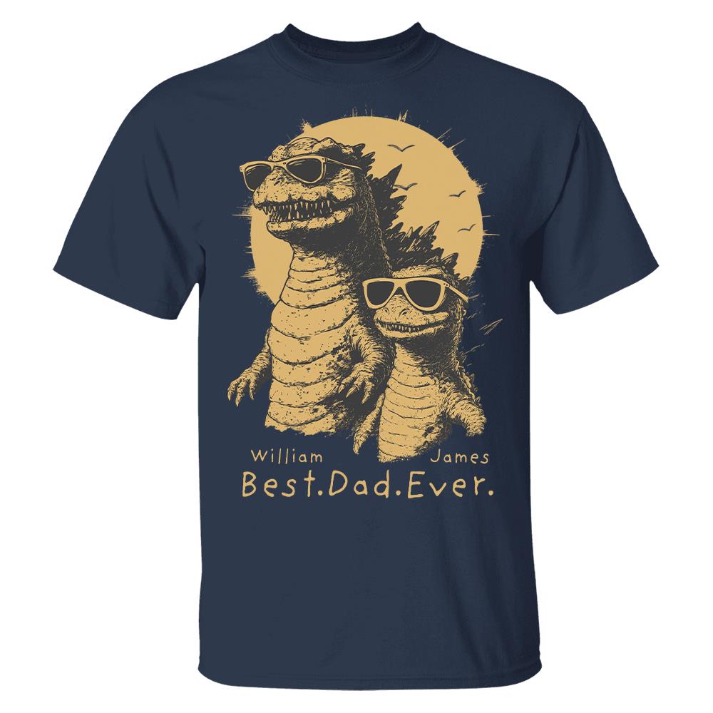 Personalized Best Dad Ever Dadzilla T-Shirt Father Day Gifts for Dad Funny Papa Tshirt Cool Daddy Dinosaur Tee Hv01
