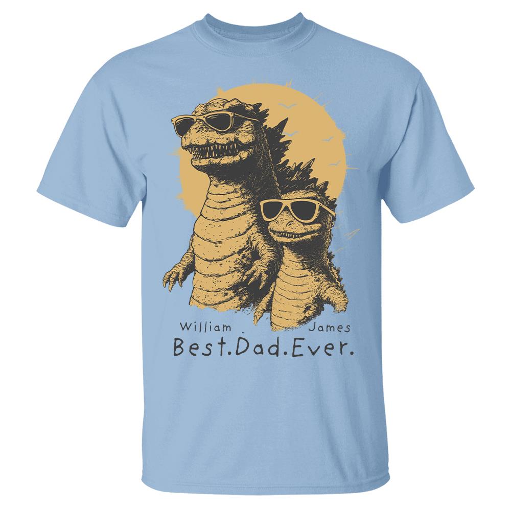 Personalized Best Dad Ever Dadzilla T-Shirt Father Day Gifts for Dad Funny Papa Tshirt Cool Daddy Dinosaur Tee Hv01