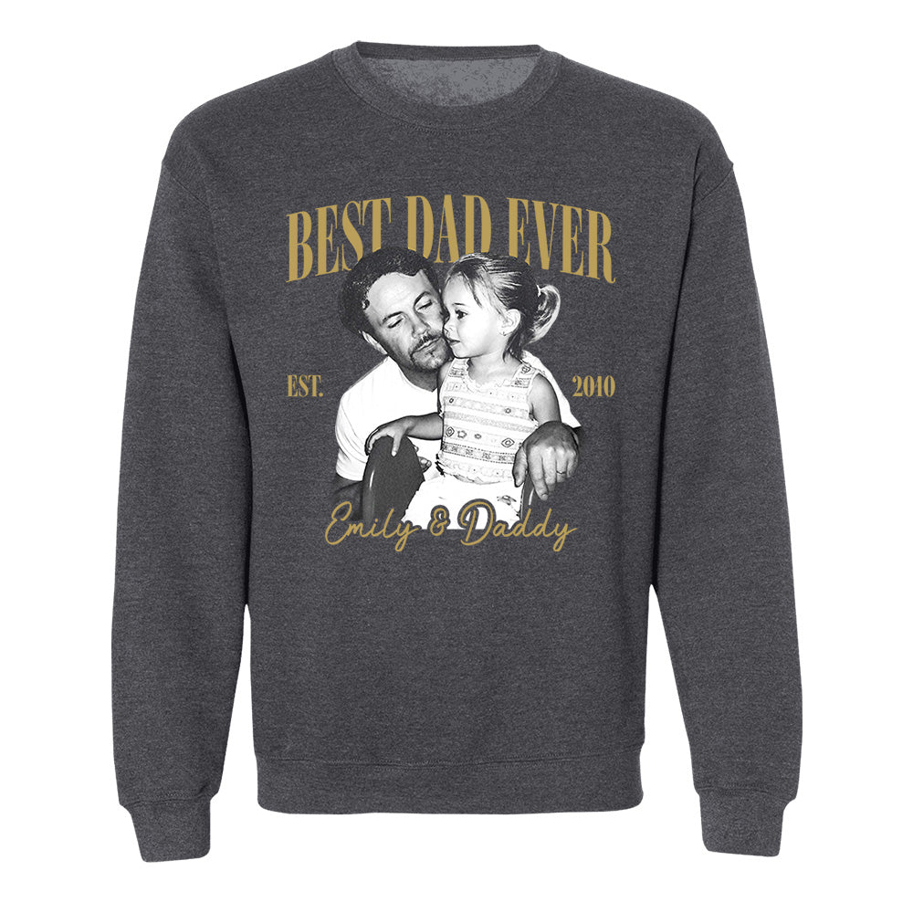 Best Dad Ever Custom Vintage Photo Shirt Fathers Day Gift from Kids, Gift for Husband, New Dad Gift, Family Picture Tee, Dad Est Shirt Vh01 