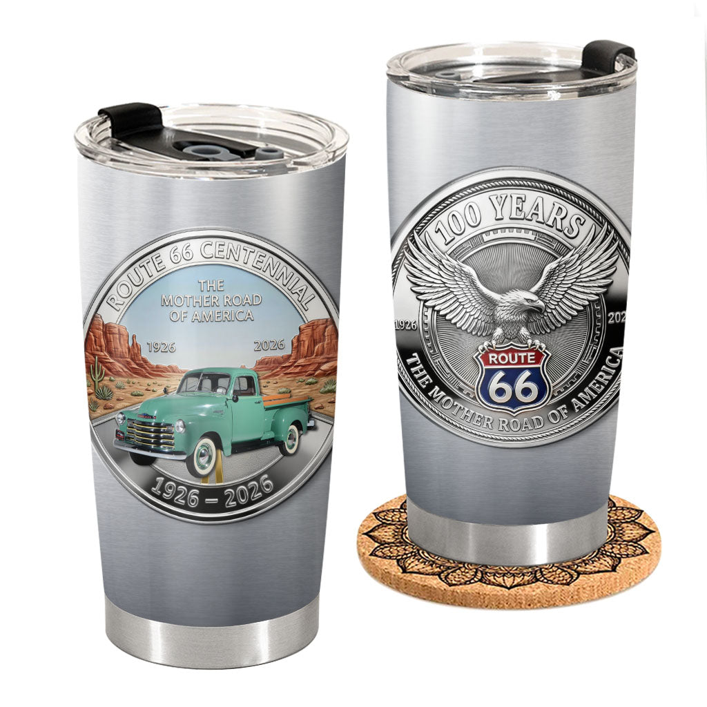 Celebrate 100 Years of Road Route 66 Tumbler - Custom Pickup Truck's Photo Tumbler A2110