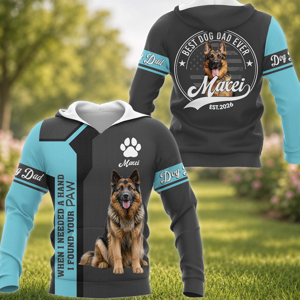 When Needed A Hand I Found Your Paw - Best Dog Dad Ever - Personalized Shirt - Custom Photo Gift For Dog Lovers T1807
