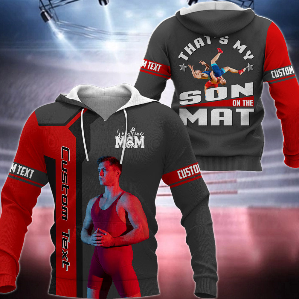 That's My Son On The Mat - Personalized Shirt For Wrestling Family - Custom Photo Wrestler NA04