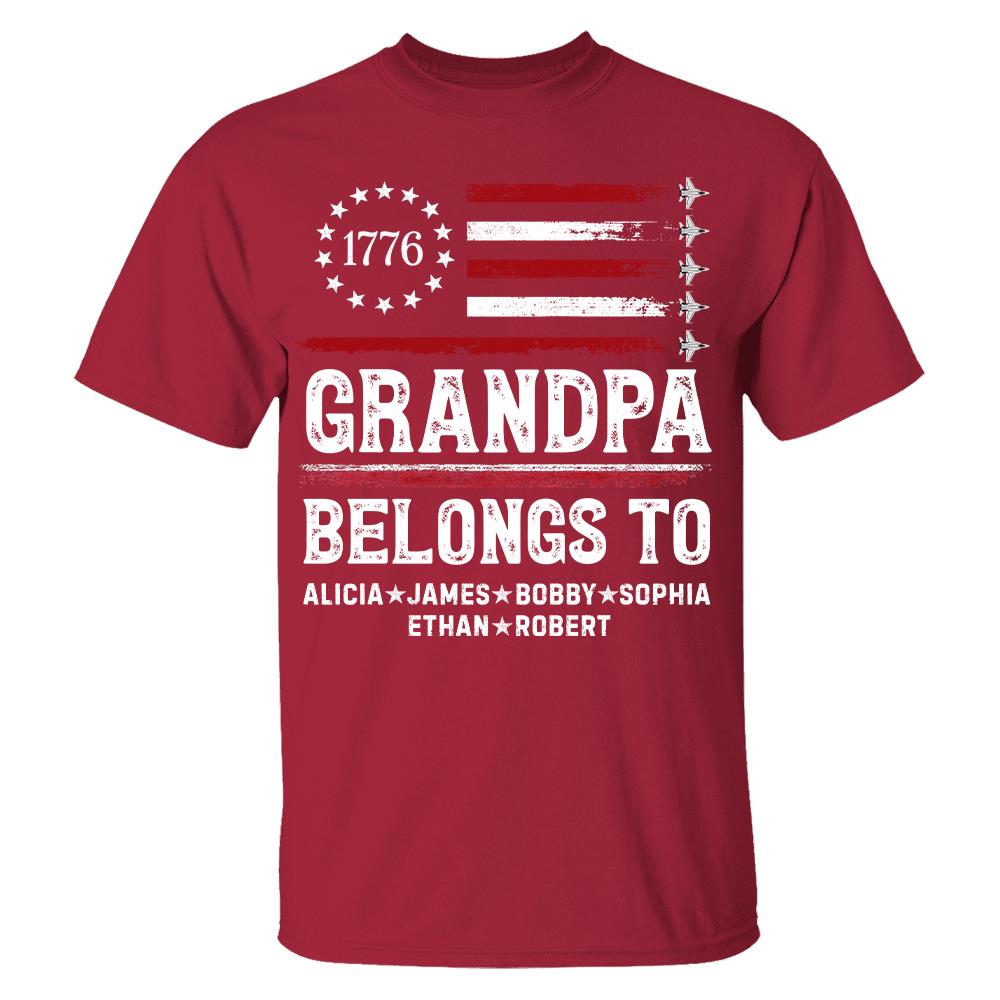 Proud American Grandpa Custom Kids Names Father's Day Gift For Dad, Grandpa L0411 Hv01
