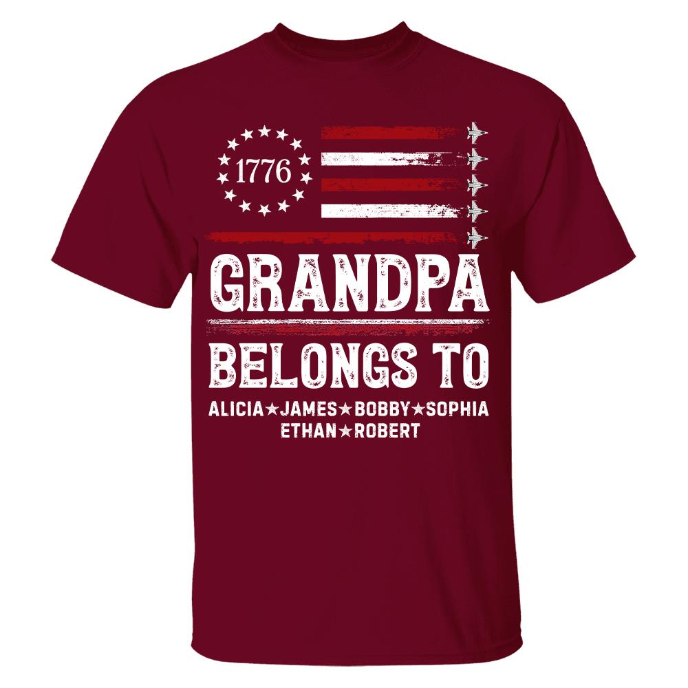 Proud American Grandpa Custom Kids Names Father's Day Gift For Dad, Grandpa L0411 Hv01