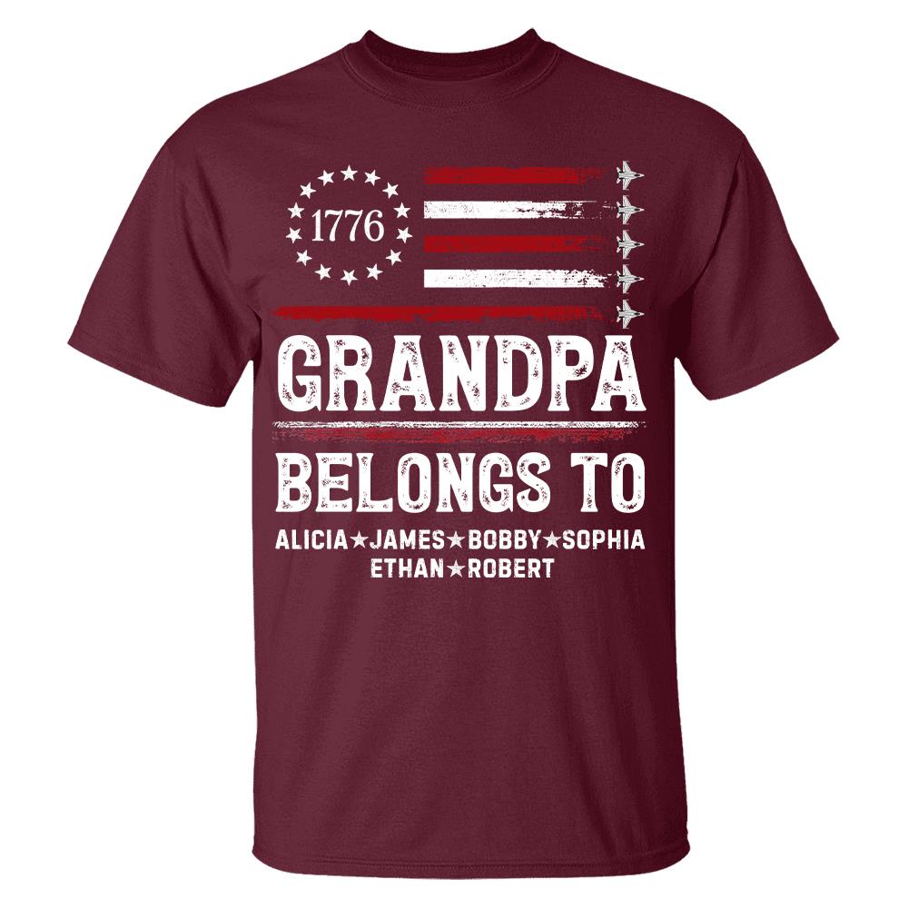 Proud American Grandpa Custom Kids Names Father's Day Gift For Dad, Grandpa L0411 Hv01