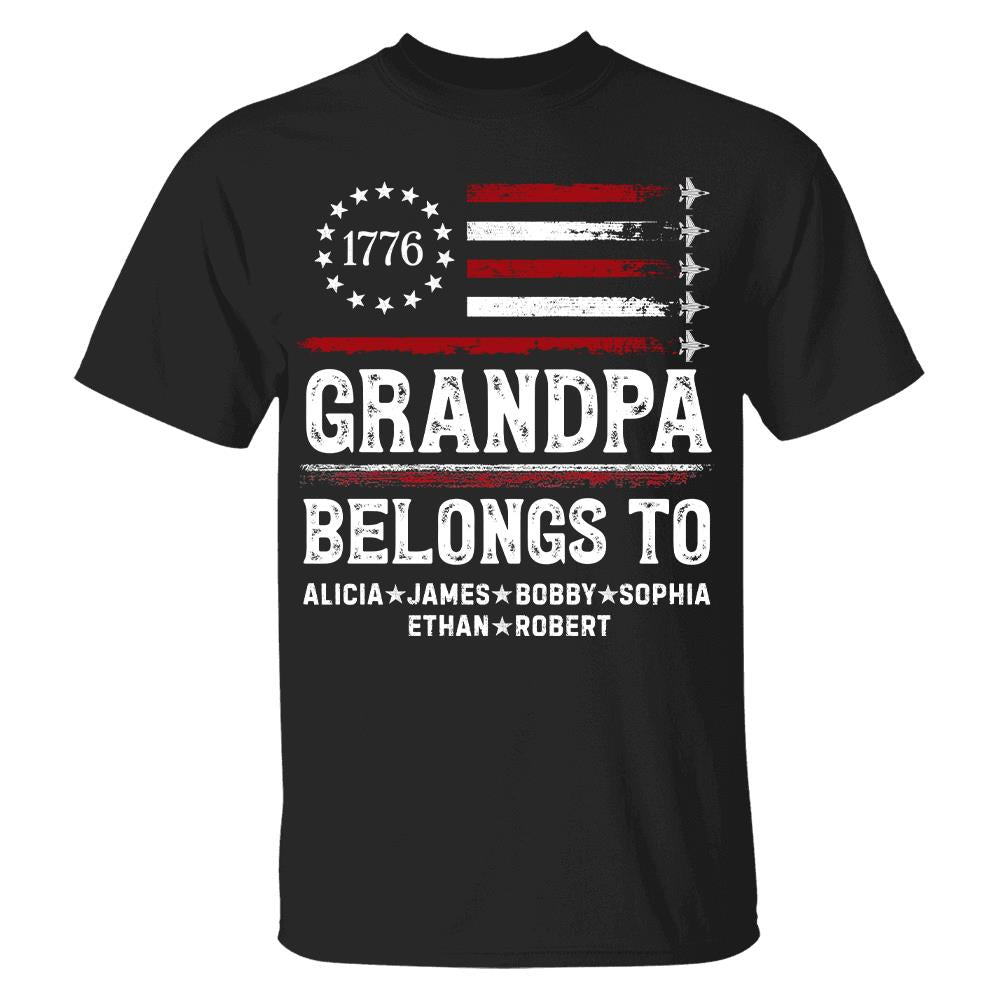 Proud American Grandpa Custom Kids Names Father's Day Gift For Dad, Grandpa L0411 Hv01