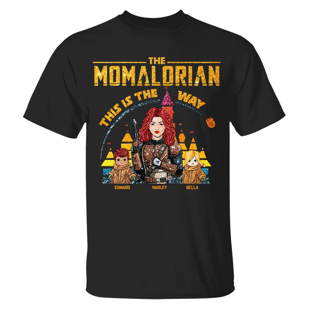 The Momalorian This Is The Way - Personalized Glitter Style Shirt For Mom Dad New Version 2026 Nh00