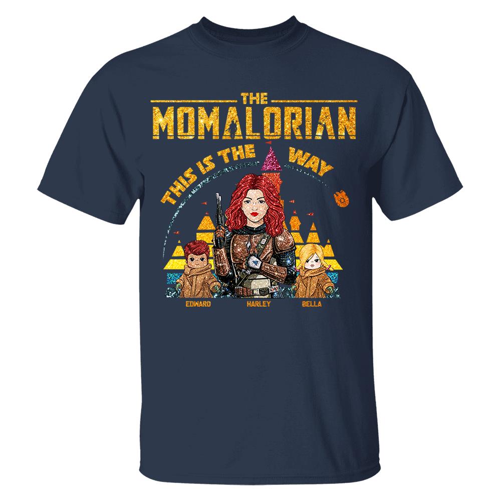 The Momalorian This Is The Way - Personalized Glitter Style Shirt For Mom Dad New Version 2026 Nh00