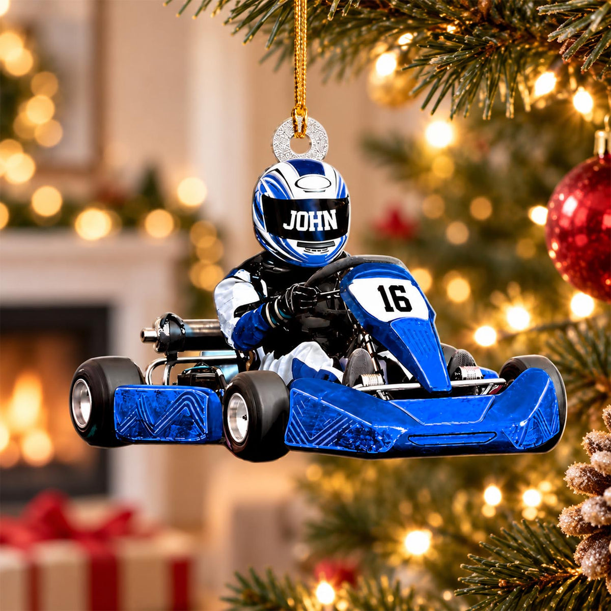 Personalized Race Car Christmas Ornament, Race Car Ornament, Gift For Race Car Lovers