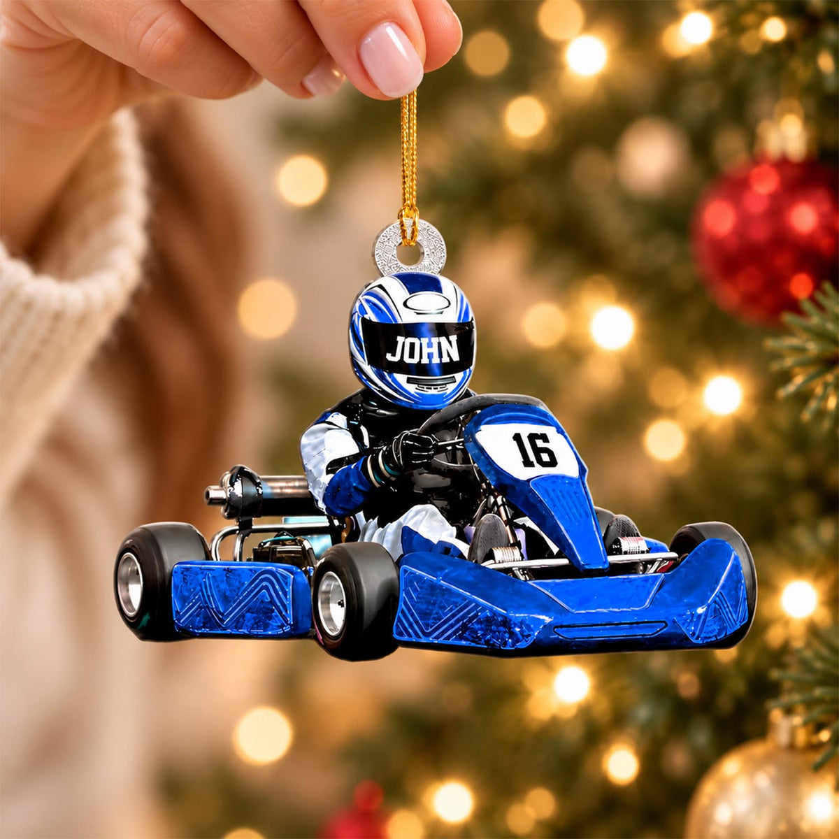 Personalized Race Car Christmas Ornament, Race Car Ornament, Gift For Race Car Lovers